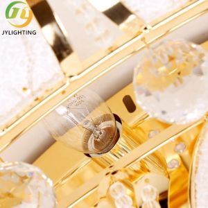 JYLIGHTING European-style round golden lotus crystal chandelier, ceiling lamp,