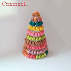 Stackable 10 Layer Plastic Macaron Packaging 0.8mm PVC Christmas Tree Macaron