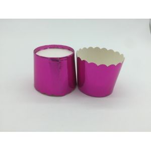 Romantic Purple Laser Cut Cupcake Wrappers , Greaseproof Foil Cupcake Cases