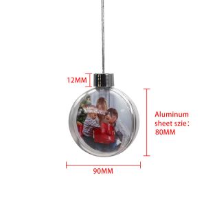 Sublimation Blank Christmas Ornament High Transparent Plastic Snowflake Ball