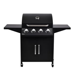 Customized Logo Print Steel Burger BBQ 4 Burners Outdoor Gas Barbeque Grill with Logo