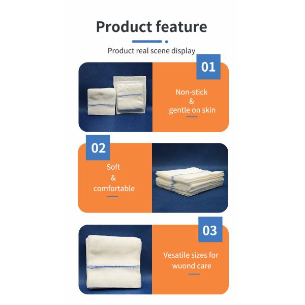 Gauze Pads & Pieces Sterilization 40s 26x18 E4416 10*10/7.5*7.5/5*5cm