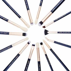 15pcs Prussian Blue Fiber Makeup Brush Jessup Eye Brush Set