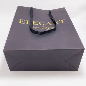 Clothing Custom Printed Paper Bags Personalised Kraft Bags With Ribbon Handle