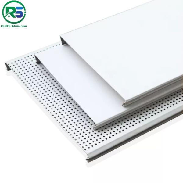 Buy Perforated Aluminium Strip Ceiling Dustproof White Powder Coating at wholesale prices