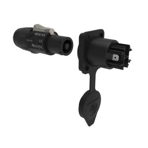 Ip65 Outdoor Triple Core Waterproof AC Power Adaptor Lockable Plastic and Alloy