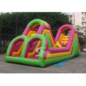 12m long giant commercial inflatable obstacle course with big slide for kids