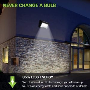 110V Garden Solar Outdoor Wall Lights 3cct Adjustable Led Wall Pack Lights