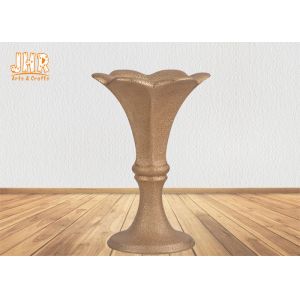 Luxurious Frosted Gold Fiberglass Planters Centerpiece Table Vases For