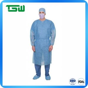 Anti Virus PP SMS Nonwoven Isolation Gown With Long Sleeves