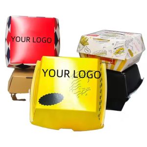Custom Eco-Friendly Burger Box for Fast Food Takeaway CMYK Color Printing