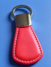 Red color PVC OEM personalized leather keychains