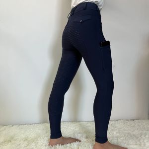 Navy Equestrians Young Girls Horse Riding Pants Horseback With Full Seat