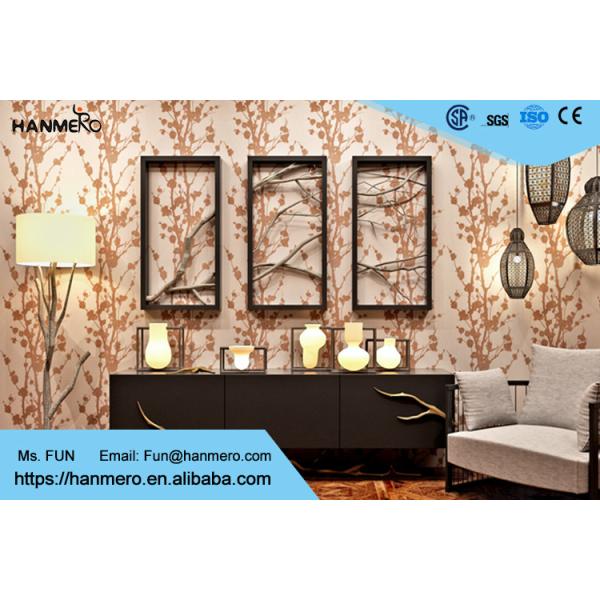 Floral Pattern Luxury Non Woven Wallcovering Modern Lounge Wallpaper
