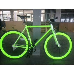 Color 700C Green Single Speed Fixie Gear Bike with Neon Nights Glow-in-the-Dark