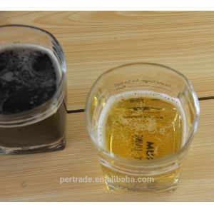 Set Of Four Square 240ml Fancy Whiskey Glass With Decal