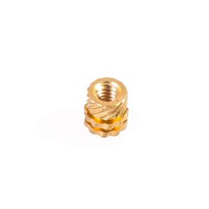 Plain Brass Knurled Nut Customized Size With Automatic Lathe Machining