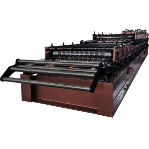 7.5Kw Corrugated Sheets Roll Forming Machine PLC Double Layer PPGI PPGL