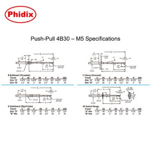Push - Pull 4B Mechanical Control Cable Four Different Sizes Available For