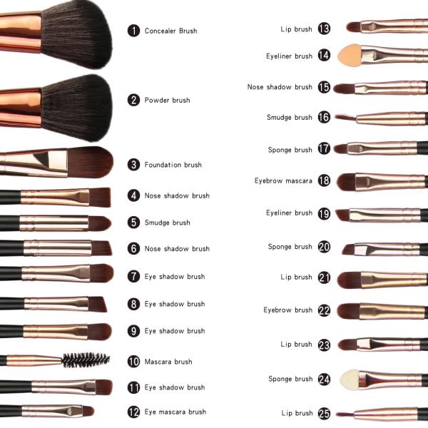 22 Pieces Wood Handle High Quality Makeup Brushes Fan Brush best make up brush