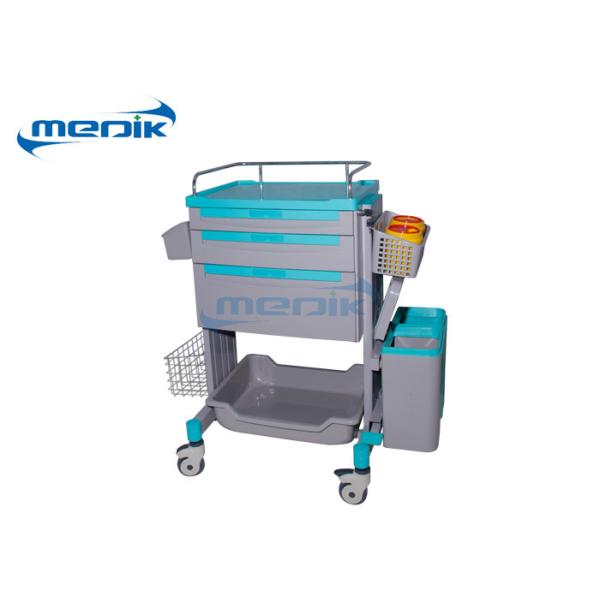 Buy Three Drawers Emergency Medicine Drug Trolley With Castors 600*460*1000mm at wholesale prices