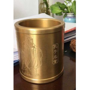 Confucius pencil vase ,bronze art craft gift ,Height:10cm