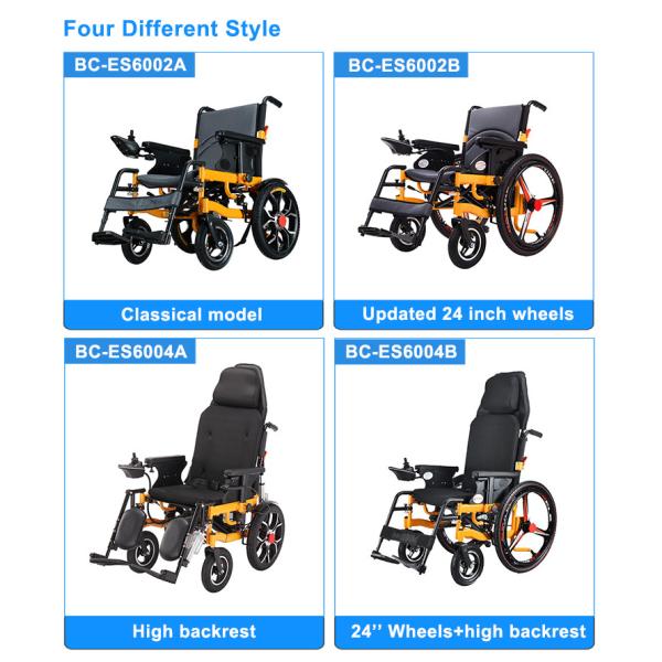 Outdoor Electric Medical Transport Wheelchair 24V 12Ah Battery Folding