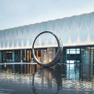 SS Large Circle Outdoor Garden Sculptures Abstract Welding For Pool