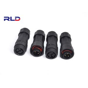 High Current Waterproof Plug Connector , 3 Pin Plastic Circular Connectors Gold