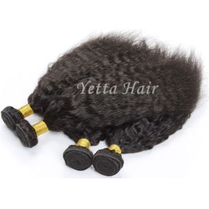 Fashionable Kinky Straight Peruvian Human Hair Weave for Black Women