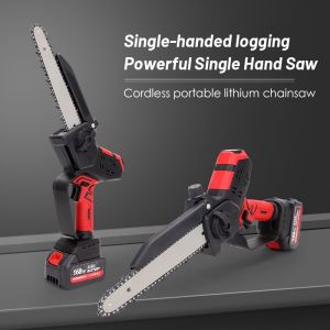 Portable Handheld Chainsaw 8-Inch Chain saw with 2 Pack 2000mAh Batteries Mini