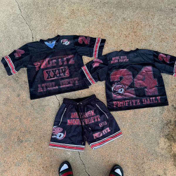 Custom Polyester Football Sportwear Baseball t Shirt and Short Set Cropped Boxy t Shirt Tracksuits Sets Jersey T-shirt Short Set