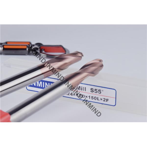 SiN Coating Long Ball Nose End Mill R6*150 , Dia 12 mm AOL 150 mm HRC55