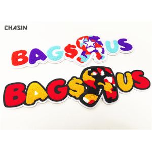 Polyester Thread Chenille Letter Name Patches Custom Letter Name No Minimum