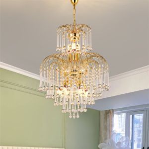 Modern Golden Elegant Luxury Design Fashion Interior Crystal Chandelier