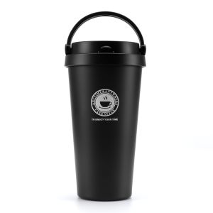 Quality custom logo black and white Recyclable eco friendly thermos travel thermal mug coffee thermo stainless steel with cover for sale