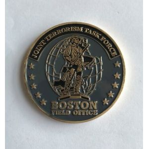 Antique gold plated 3D metal challenge coin with custom logo