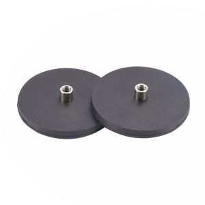 High Performance Round NdFeB Rubberised Magnets With Internal Thread