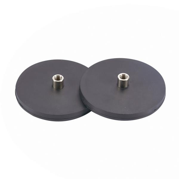 Buy High Performance  Round NdFeB Rubberised Magnets With Internal Thread at wholesale prices