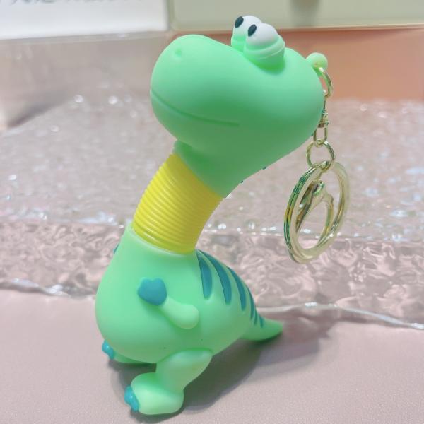 Year Gift Tastless Animal Silicone Stainless Steel Pendant Keychain with Cartoon Design