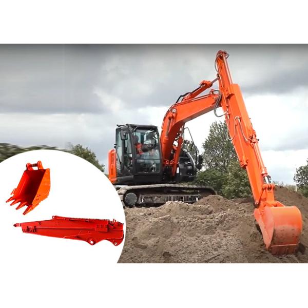 Yellow Orange Color Excavator Telescopic Boom Sliding Arm For Digging Hard Sand Soil