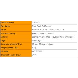 ABEC-3 Pillow Block Ball Bearing UCP205 / UCP206 Farm Machinery