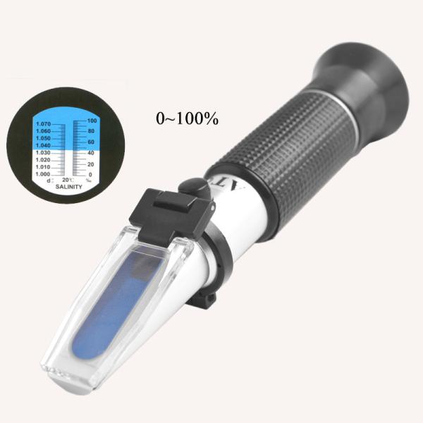Buy Aluminum ATC Handheld Salinity Refractometer Brix To Specific Gravity at wholesale prices