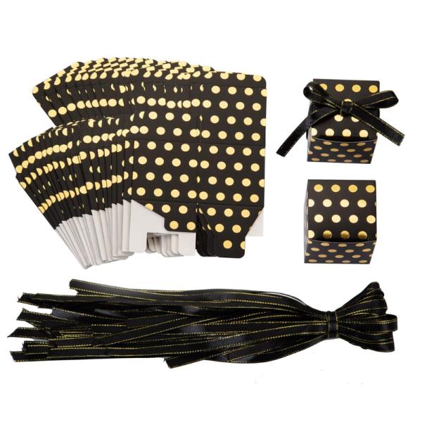 Gold And Sliver Stamping Christmas Gift Box With Ribbon Luxury Style