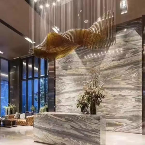 Non-standard Project Sandpan Lobby Light LED Chandelier For Luxury Tea Acrylic