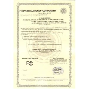 Shenzhen GreenTouch Technology Co., Ltd Certifications