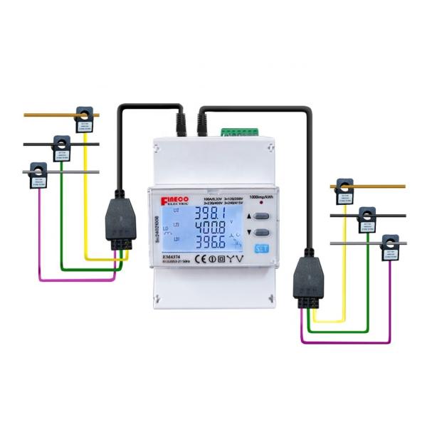 High Accuracy Class 1.0 EM4374 Multifunction Energy Meter for Multi Circuit