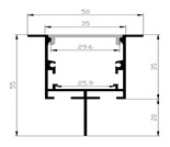 Waterproof LED Strip Recessed Profile Channel Aluminium Embedded Pendant Mounted