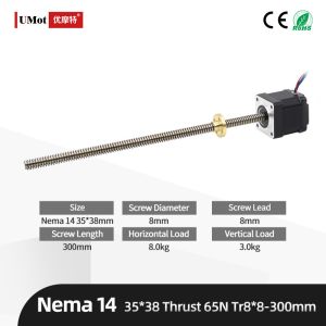 35mm Micro Hybrid Threaded Rod Nema 14 Lead Screw Linear Stepper Motor For 3D