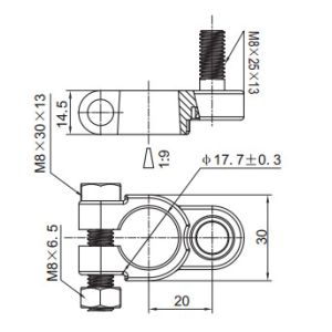 Commercial Negative Positive Automotive Battery Terminals 3724230-M8-L30